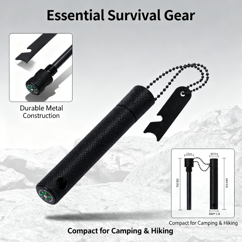 Fire Starter Waterproof - Pusulalı Magnezyum Çubuk - Su Geçirmez