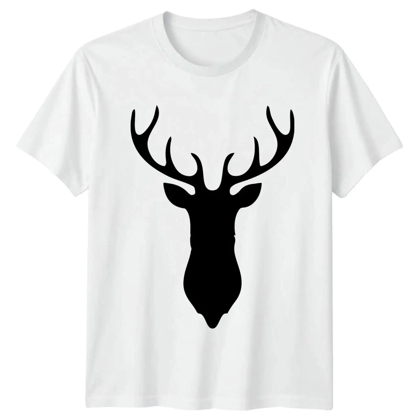 Outdoor Hunting Prints - Klasik geyik başı silüeti geyik tişörtü